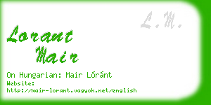 lorant mair business card